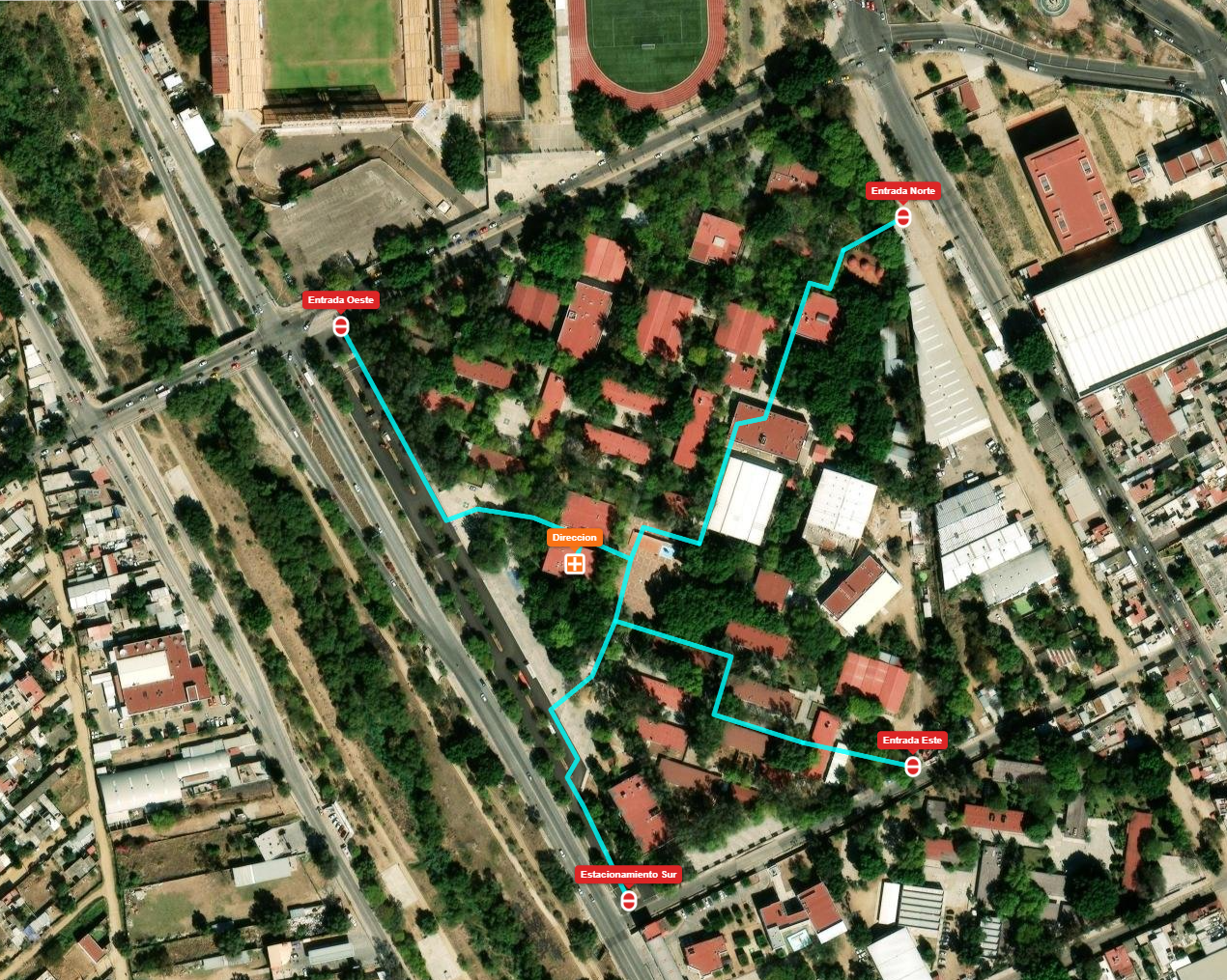 Vista satelital de Dirección